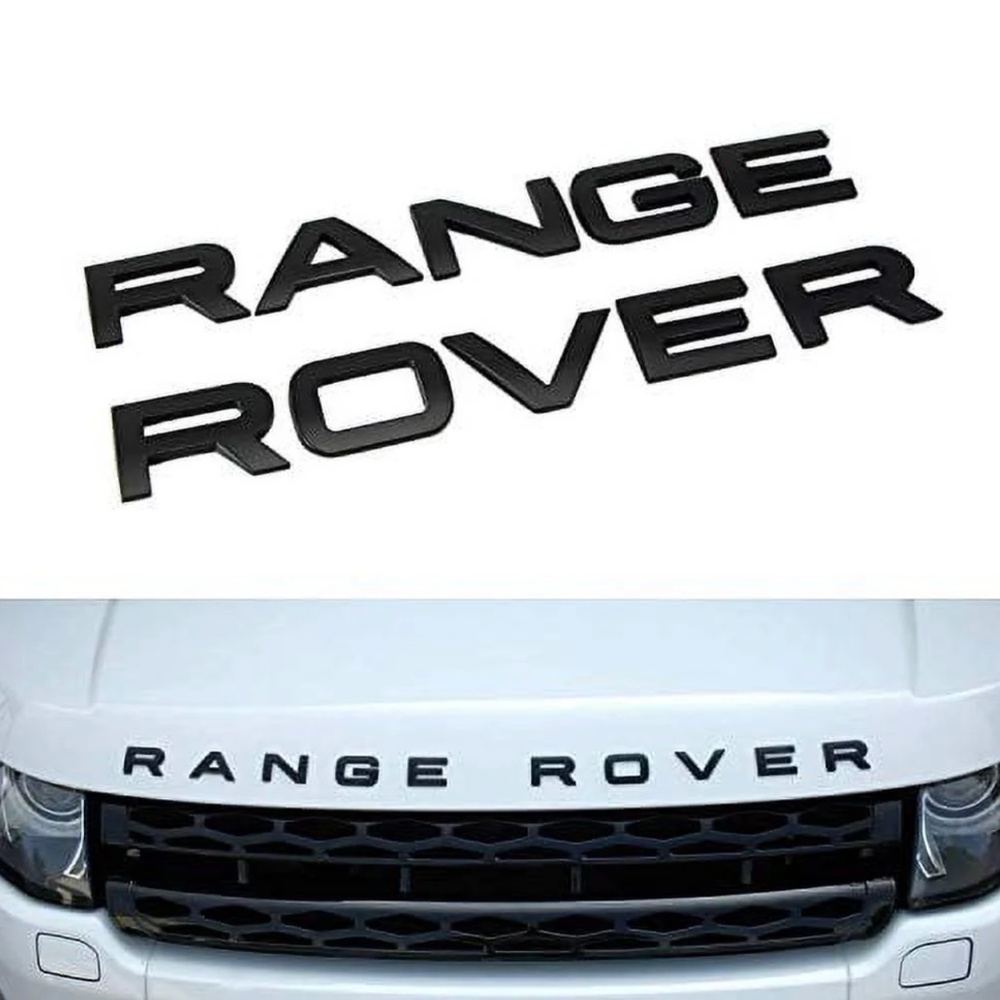 Matte Black RANGE ROVER Front Hood/Rear Tailgate SELF-ADHESIVE 3D Emblem LETTERS